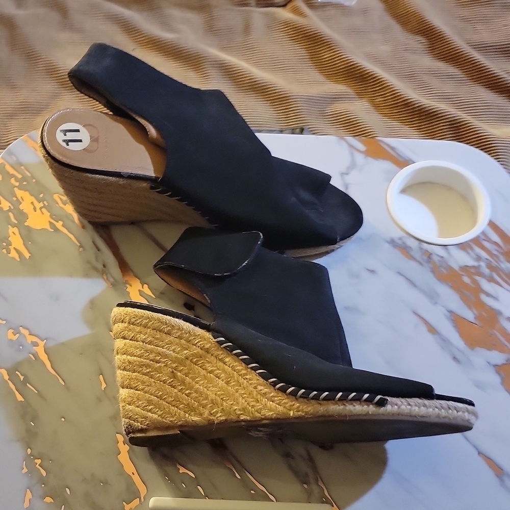 Kelsi Dagger Black  Velcro Strap Wedges